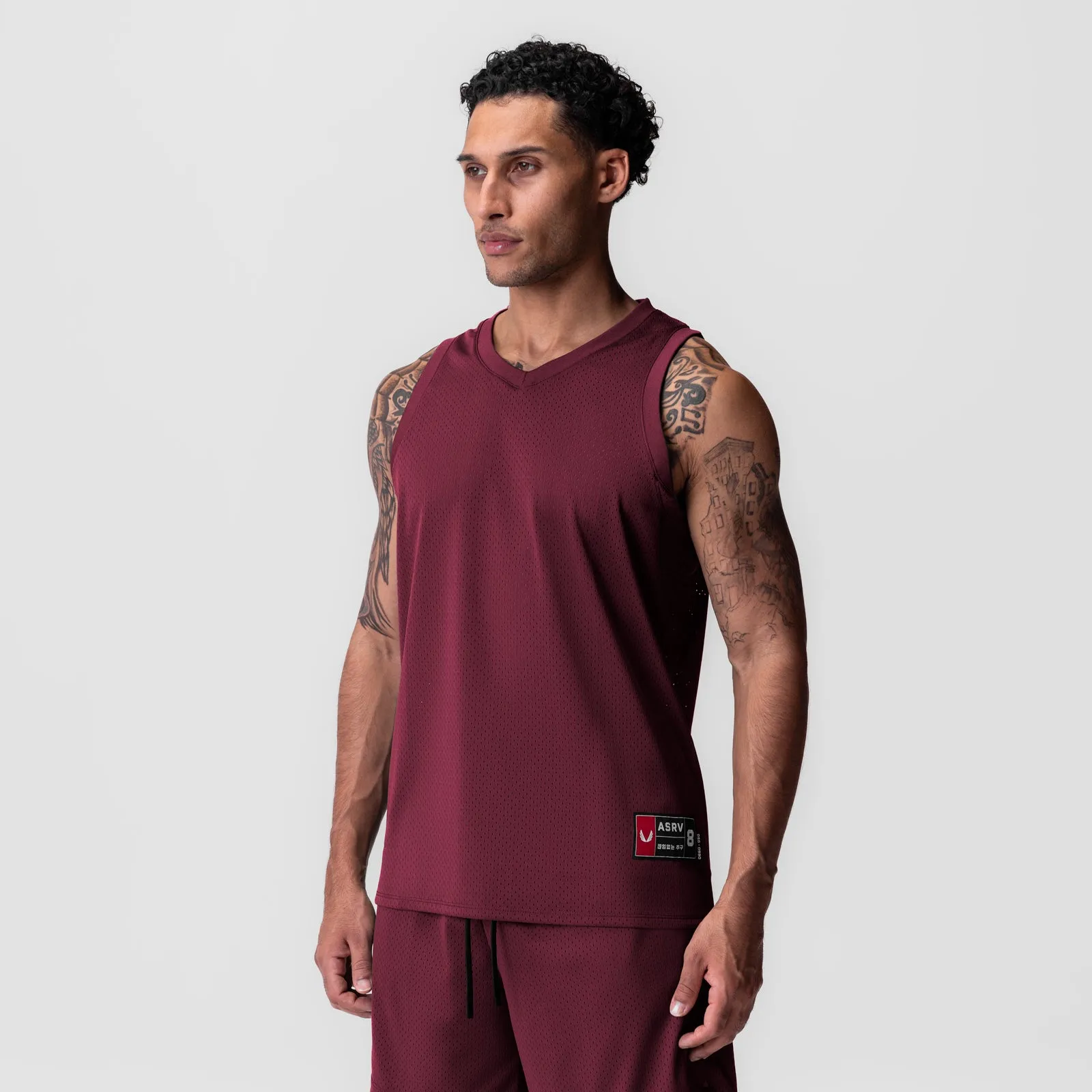 0990. Ion-Mesh Basketball Jersey - Crimson