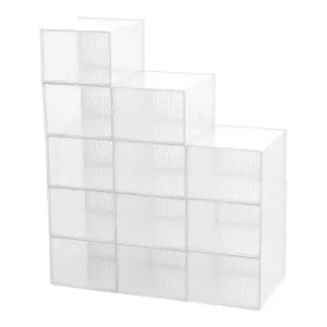 12 Pack Clear Plastic Shoe Storage Boxes