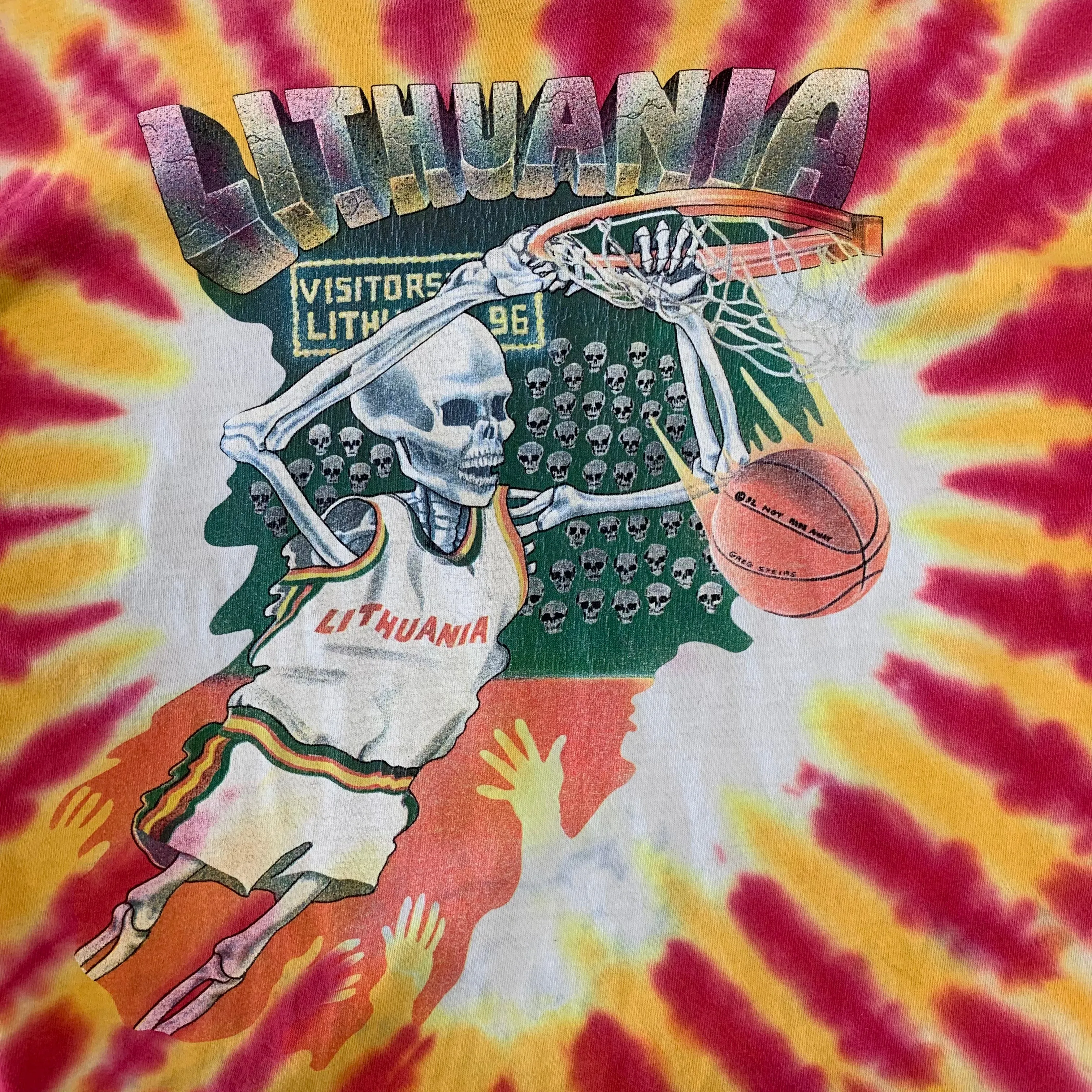 1992 Liquid Blue Lithuania Basketball Olympics T-Shirt Fits L