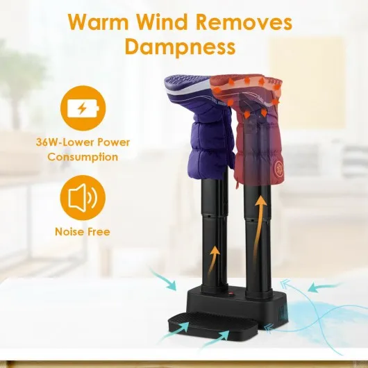 2-Shoe Portable Adjustable Electric Shoe Dryer