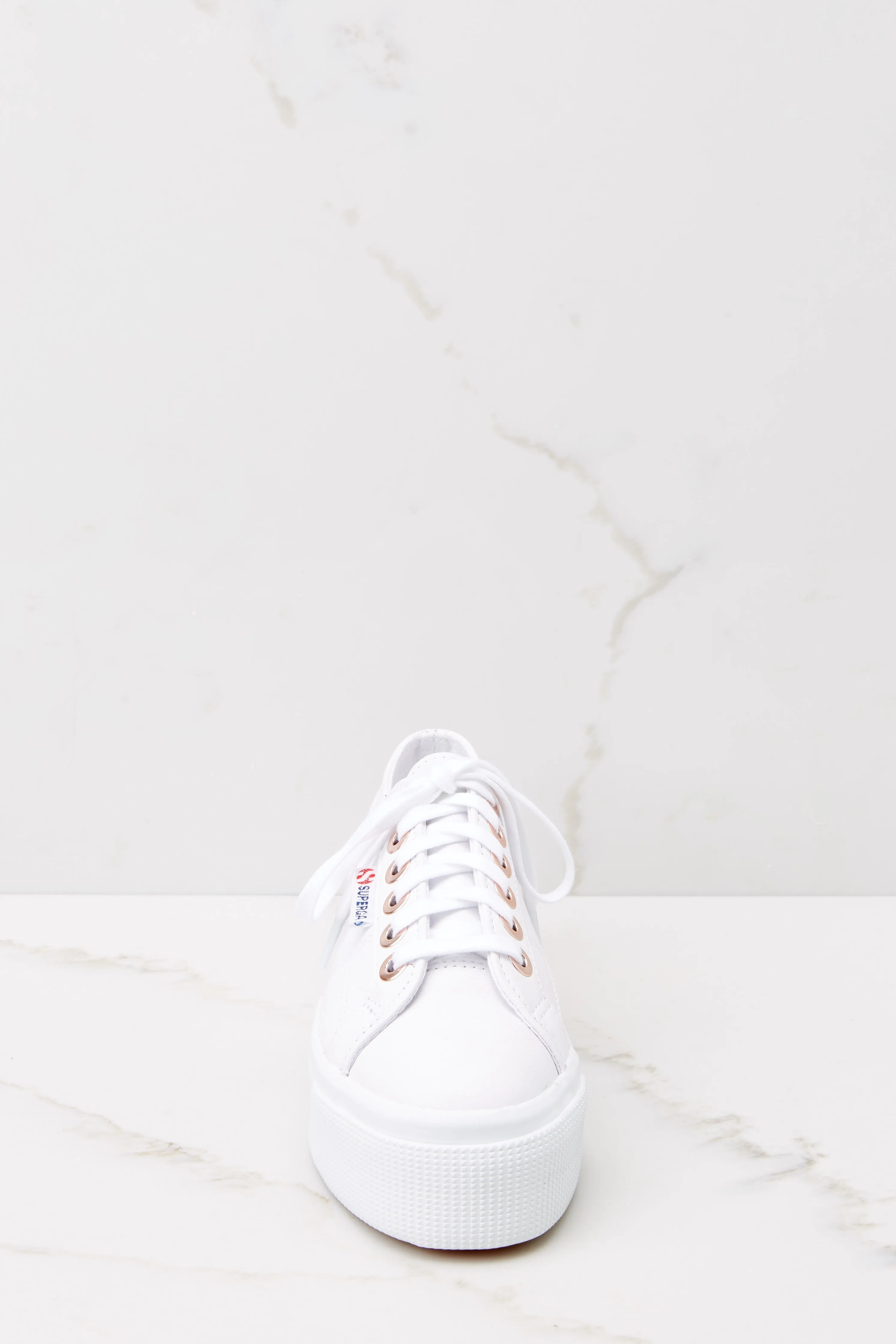 2790 Nappa White Rose Gold Big Eyelets Platform Sneakers