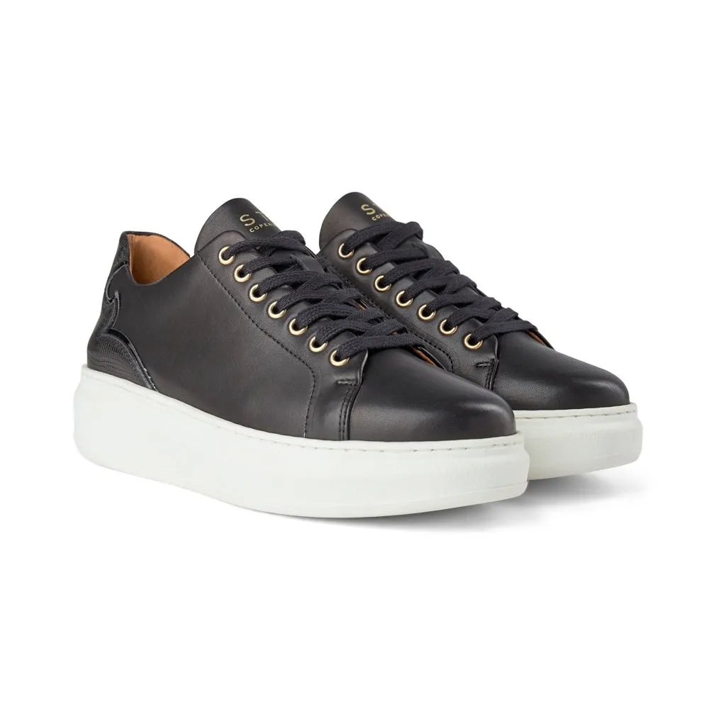 Adina Leather Sneaker - BLACK