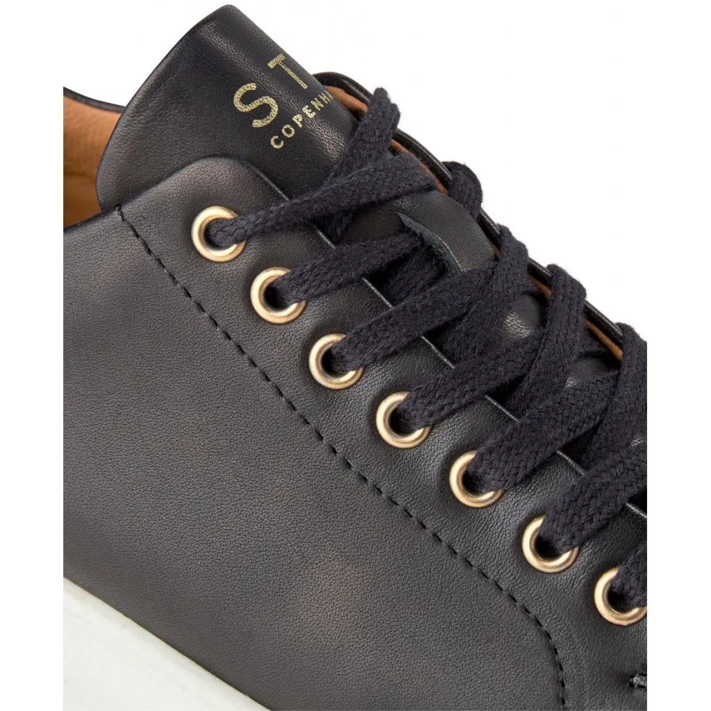 Adina Leather Sneaker - BLACK