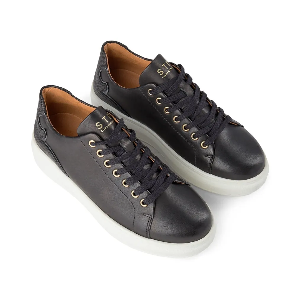 Adina Leather Sneaker - BLACK