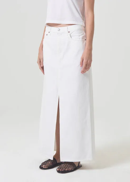 Agolde Leif Maxi Skirt in Milkshake