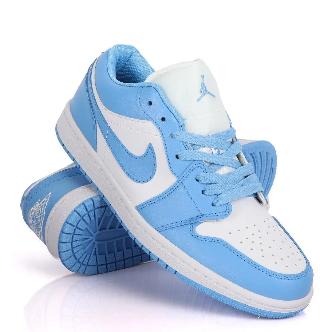 Air Jordan 1 Low SkyBlue And White Sneakers