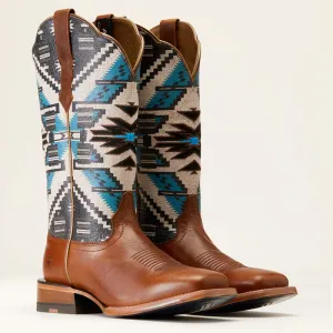 ARIAT WOMENS FRONTIER CHIMAYO WESTERN BOOTS | DARK CHOCOLATE / RIO ARRIBA TURQUOISE