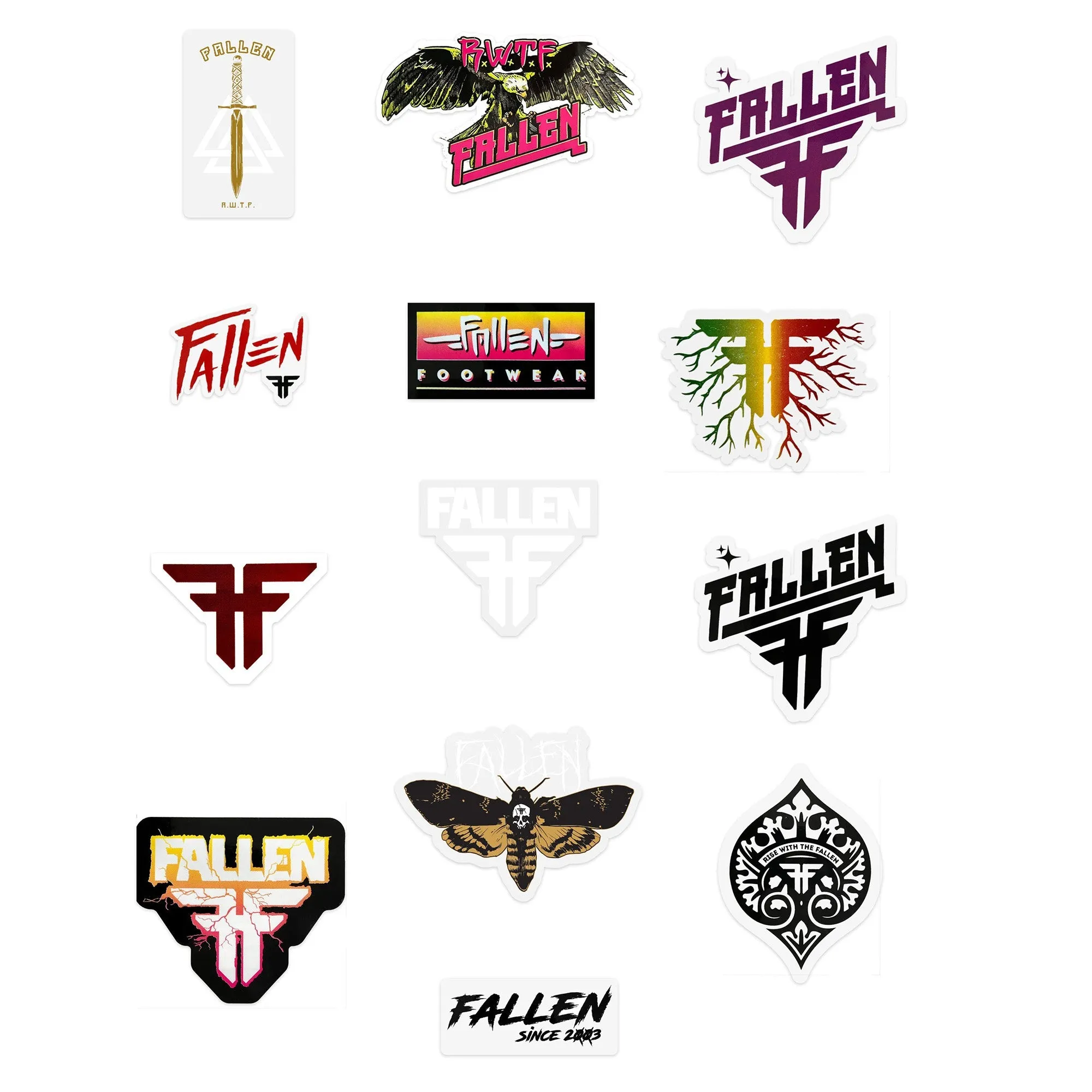 ASSORTED FALLEN FOOTWEAR STICKERS - PACK 2