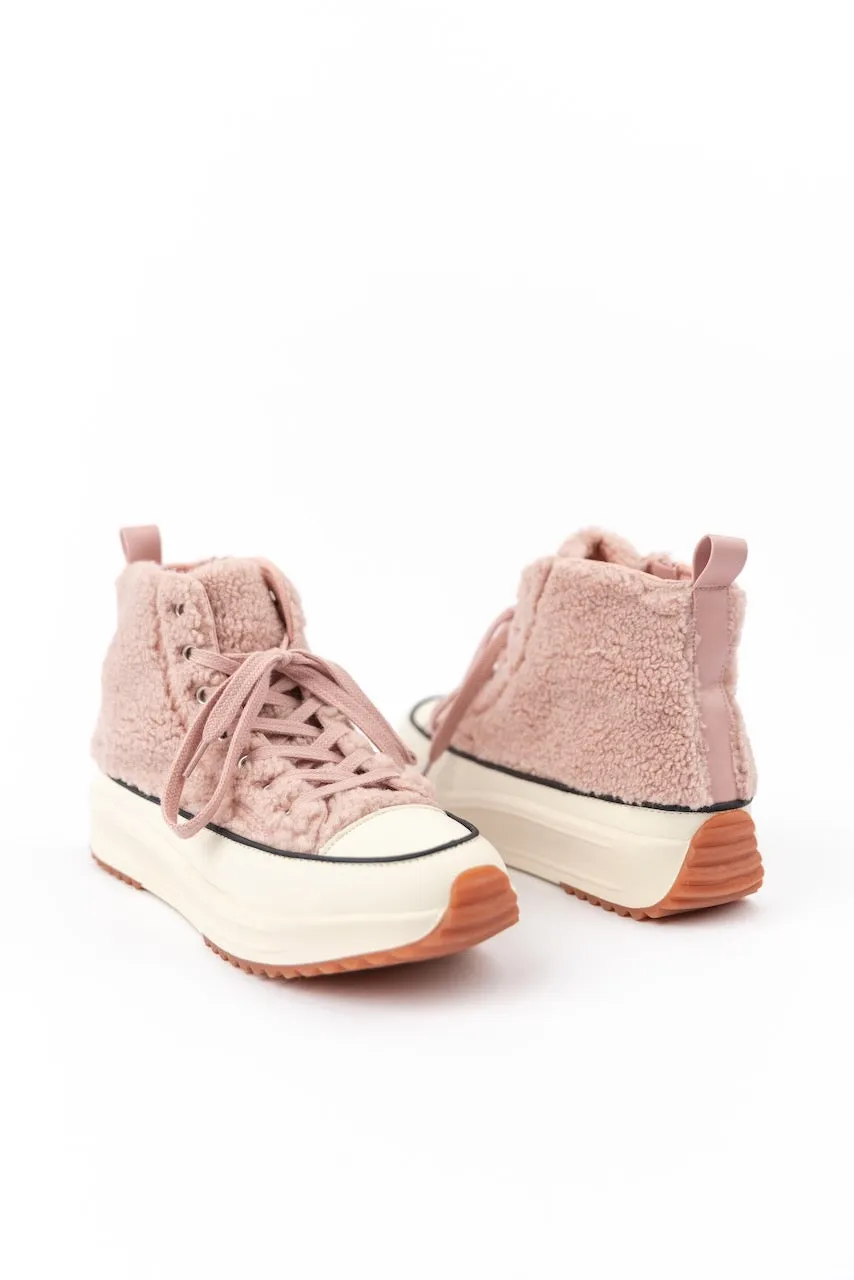 Aubrey Sherpa High Top Platform Sneakers