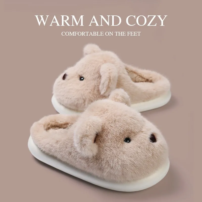 Autumn And Winter Home Indoor Platform Non Slip Outdoor Warm Plush Cotton Slippers Women