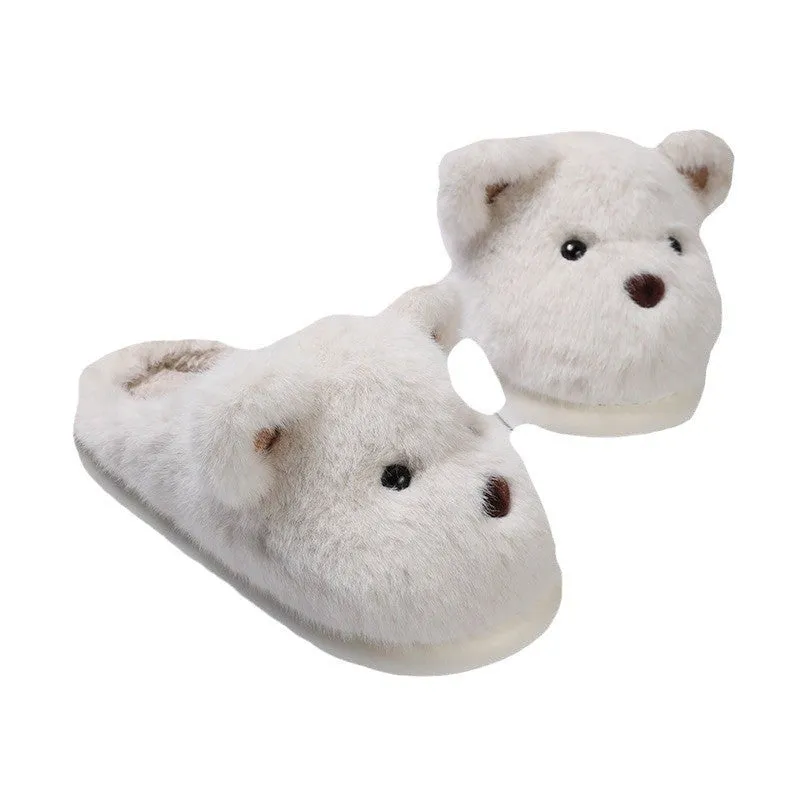 Autumn And Winter Home Indoor Platform Non Slip Outdoor Warm Plush Cotton Slippers Women