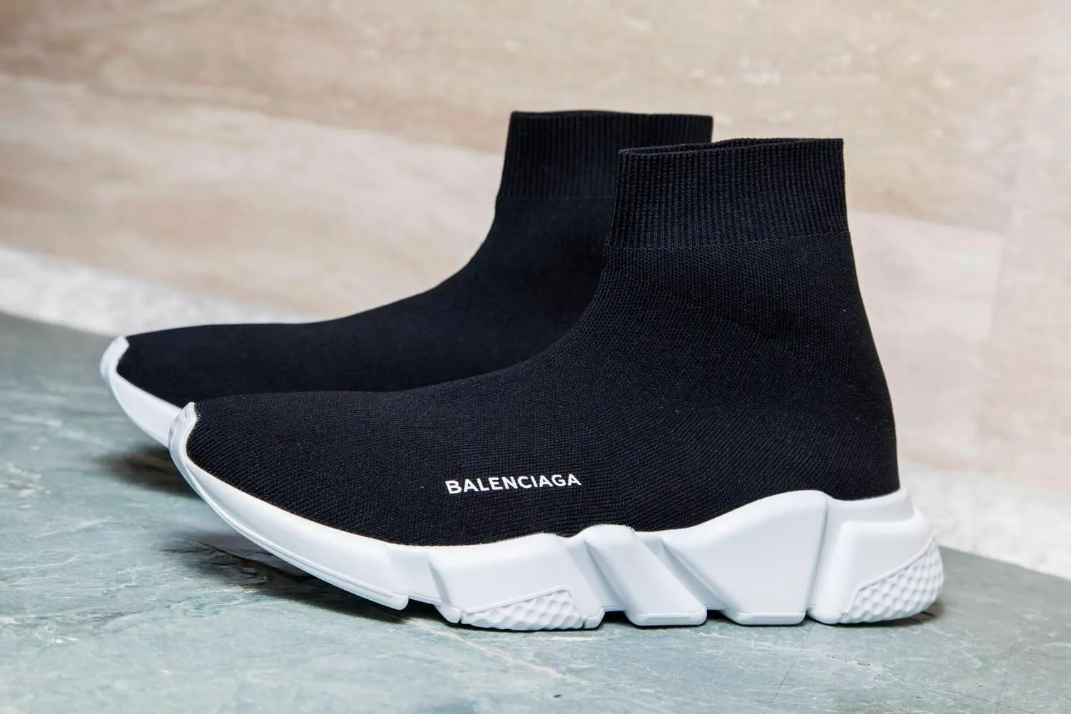 Balenciaga Stretch Mesh High Top Black Sneaker