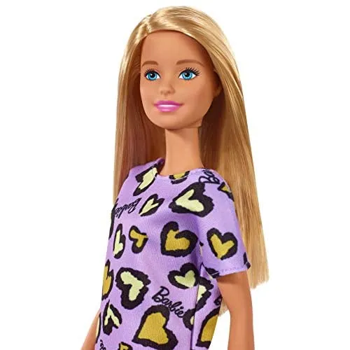 Barbie Doll Blonde Wearing Purple and Yellow Dress and Sneakers