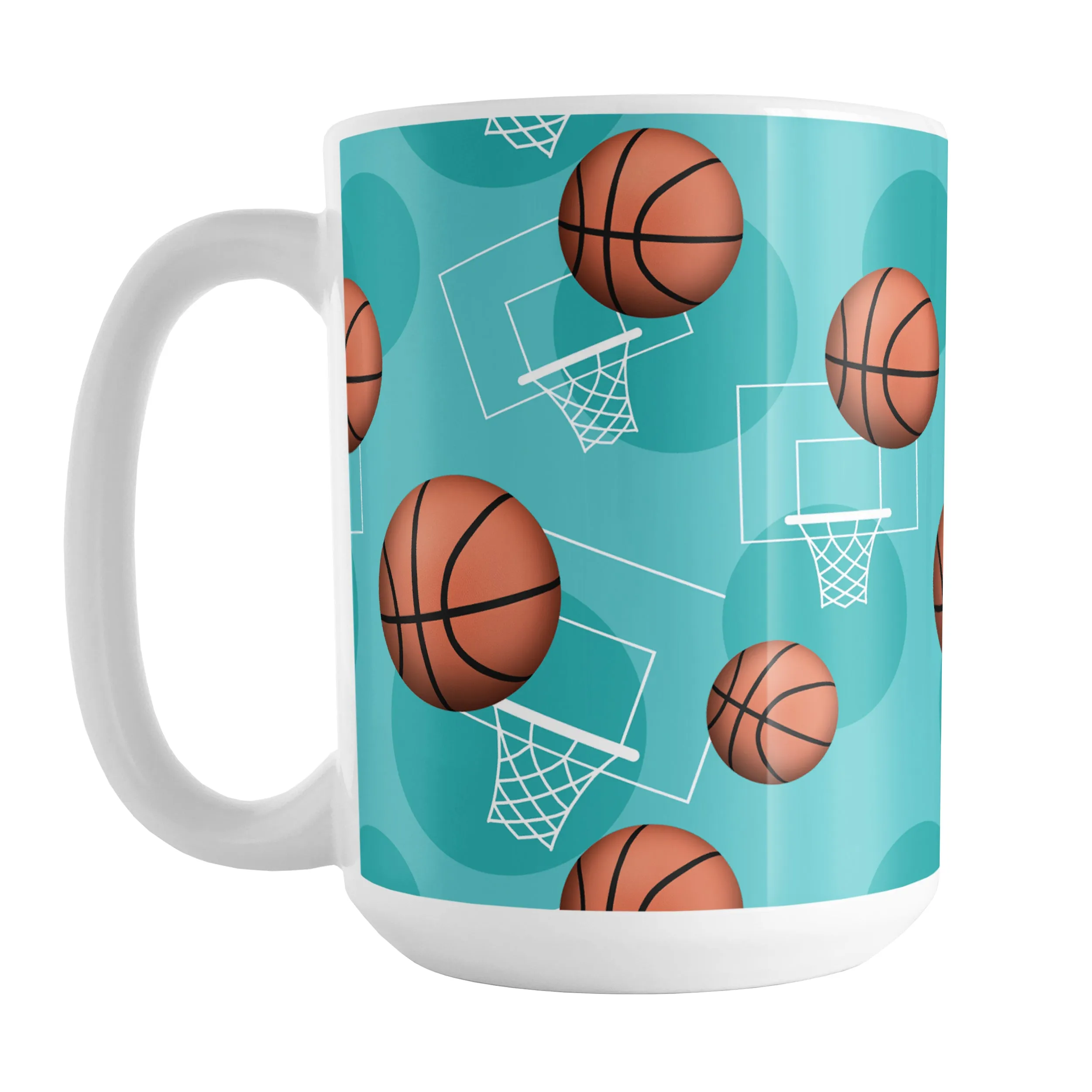 Basketball Themed Pattern - Teal Basketball Mug