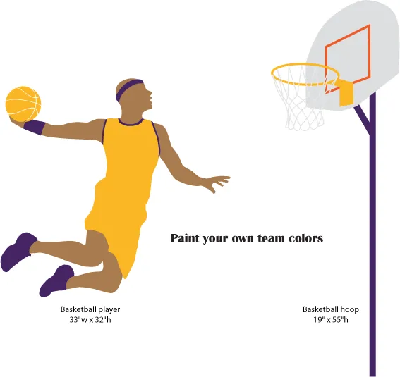 Basketball Wall Mural Stencil Kit