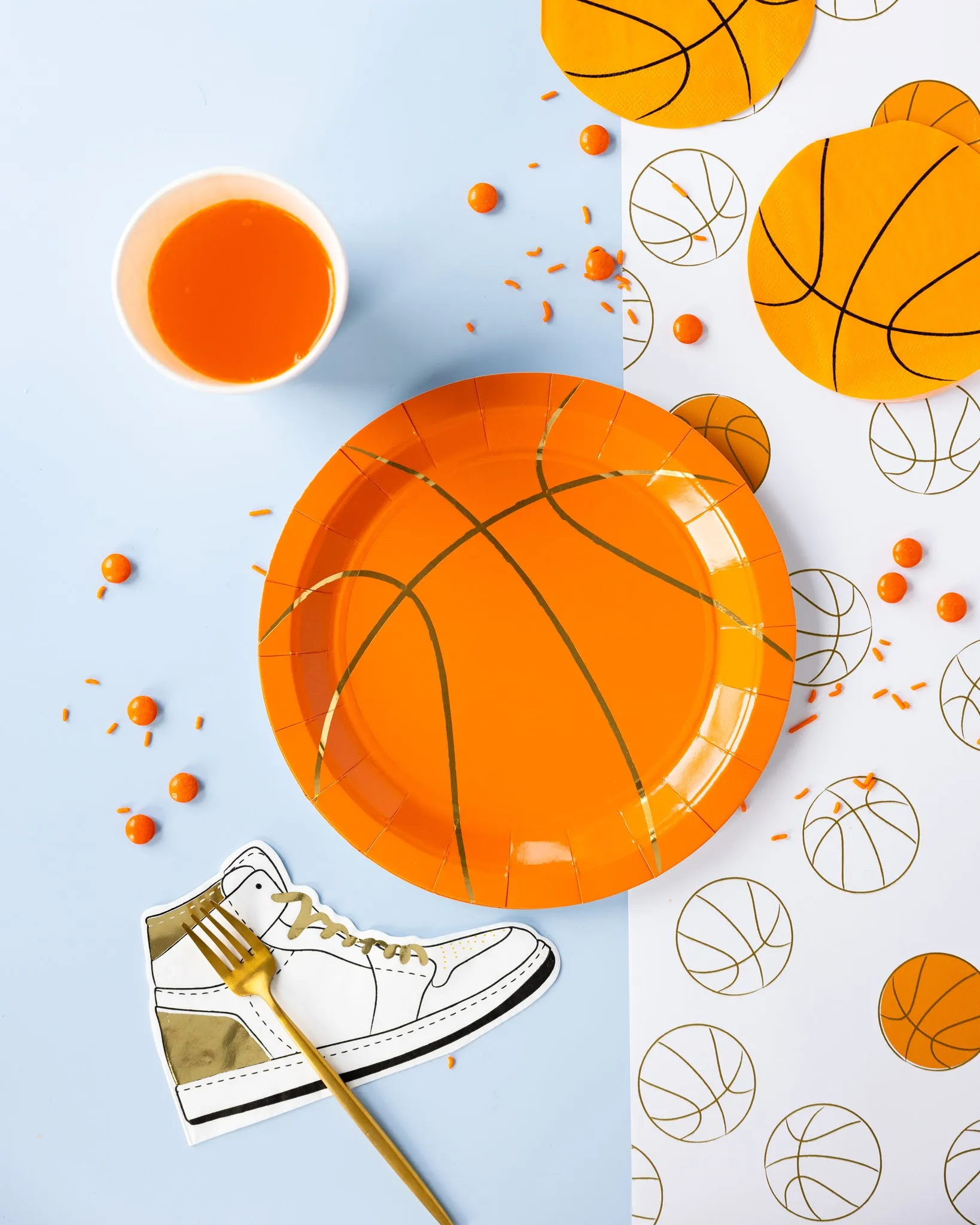 BBL1038 - Basketball Shaped Paper Cocktail Napkin