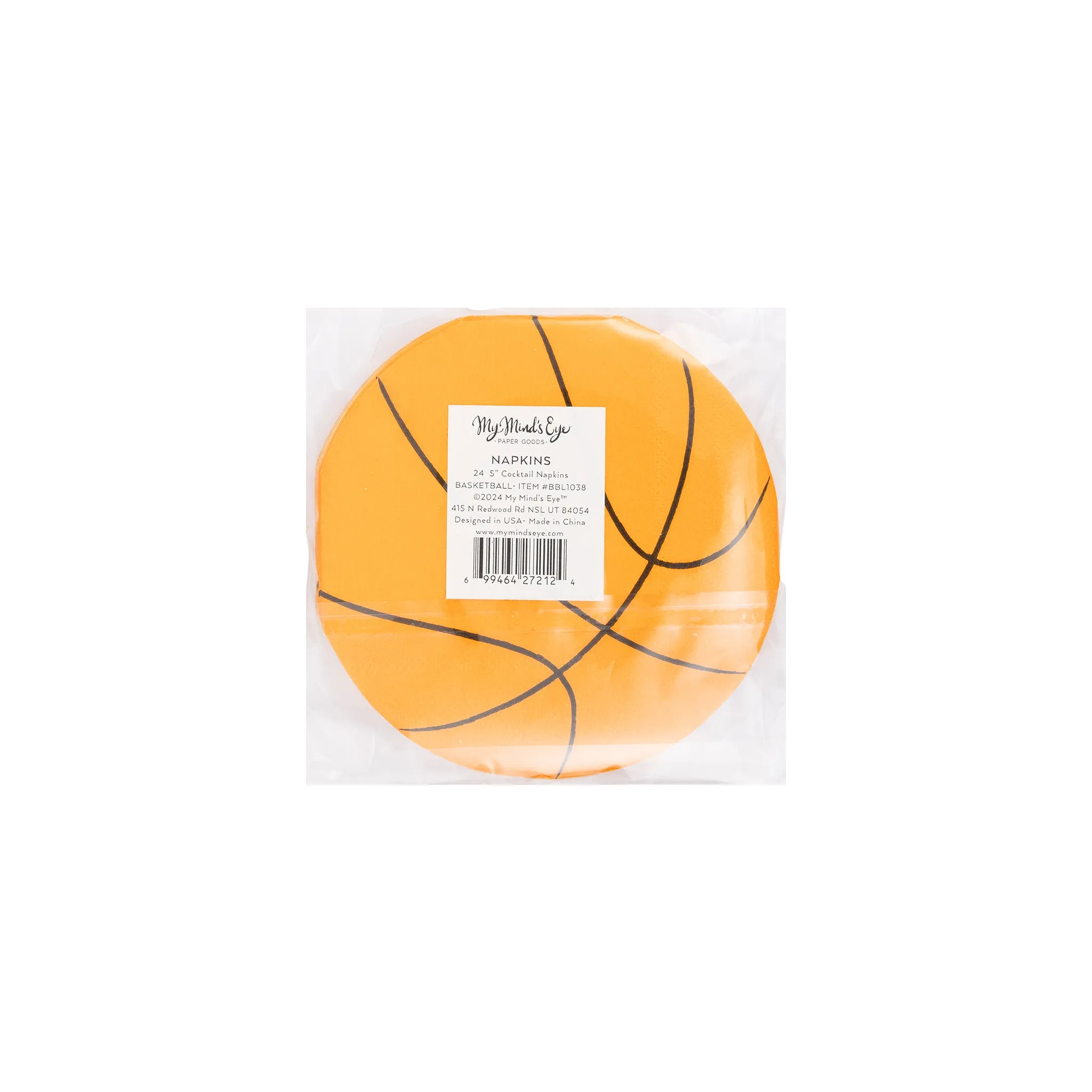 BBL1038 - Basketball Shaped Paper Cocktail Napkin