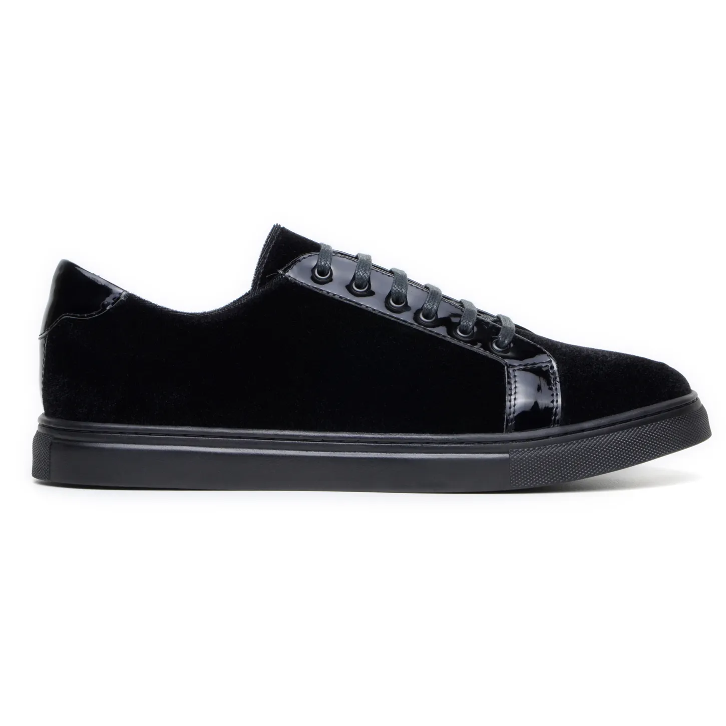 Belvedere Teo in Black Velvet & Patent Leather Sneakers