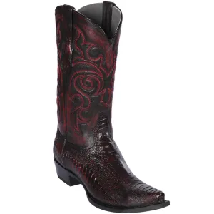 Black Cherry Ostrich Leg Cowboy Boots