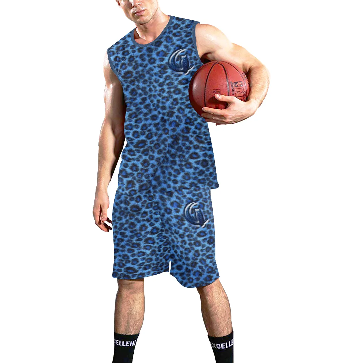 BLUE TIGER CROCO SKIN Basketball Uniform