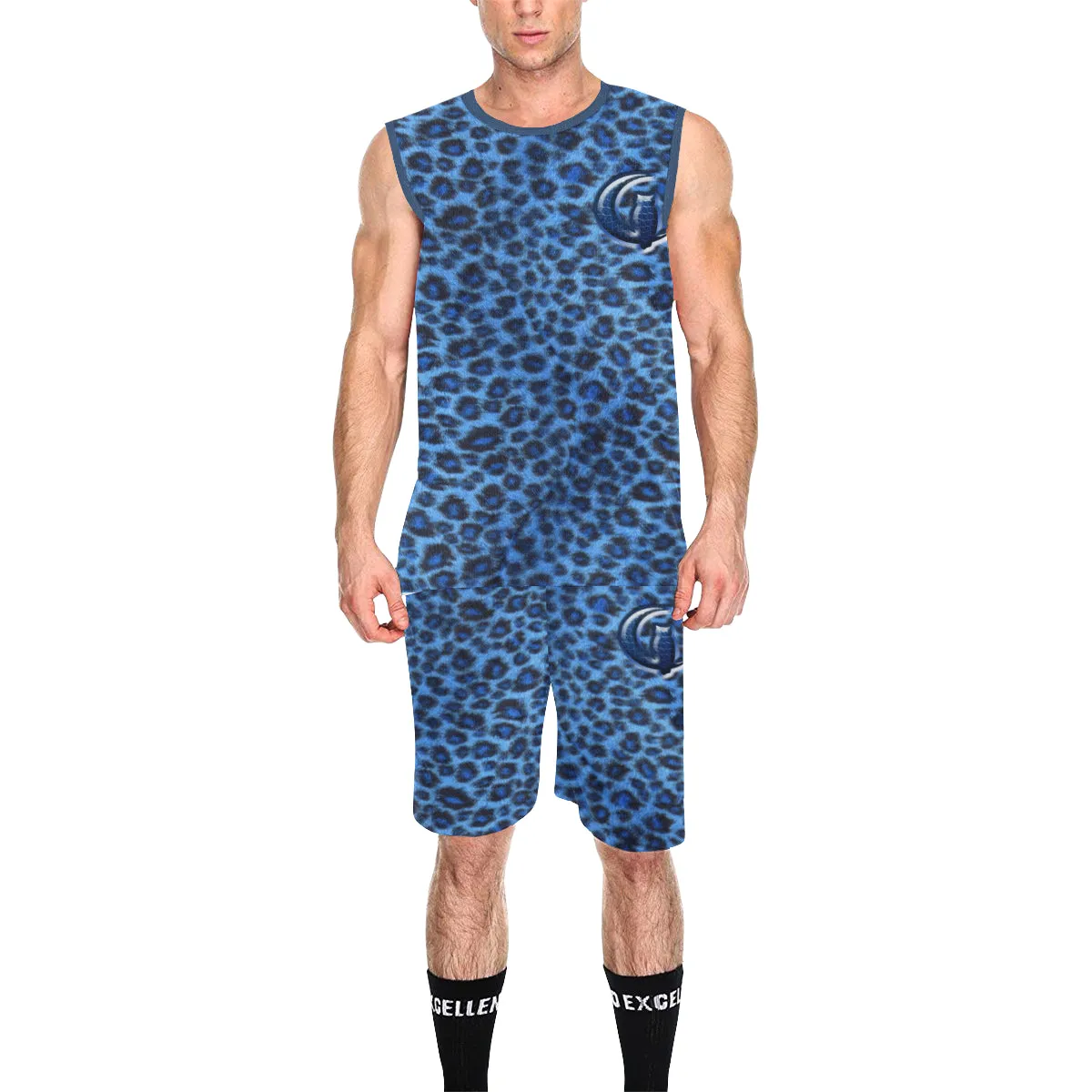 BLUE TIGER CROCO SKIN Basketball Uniform