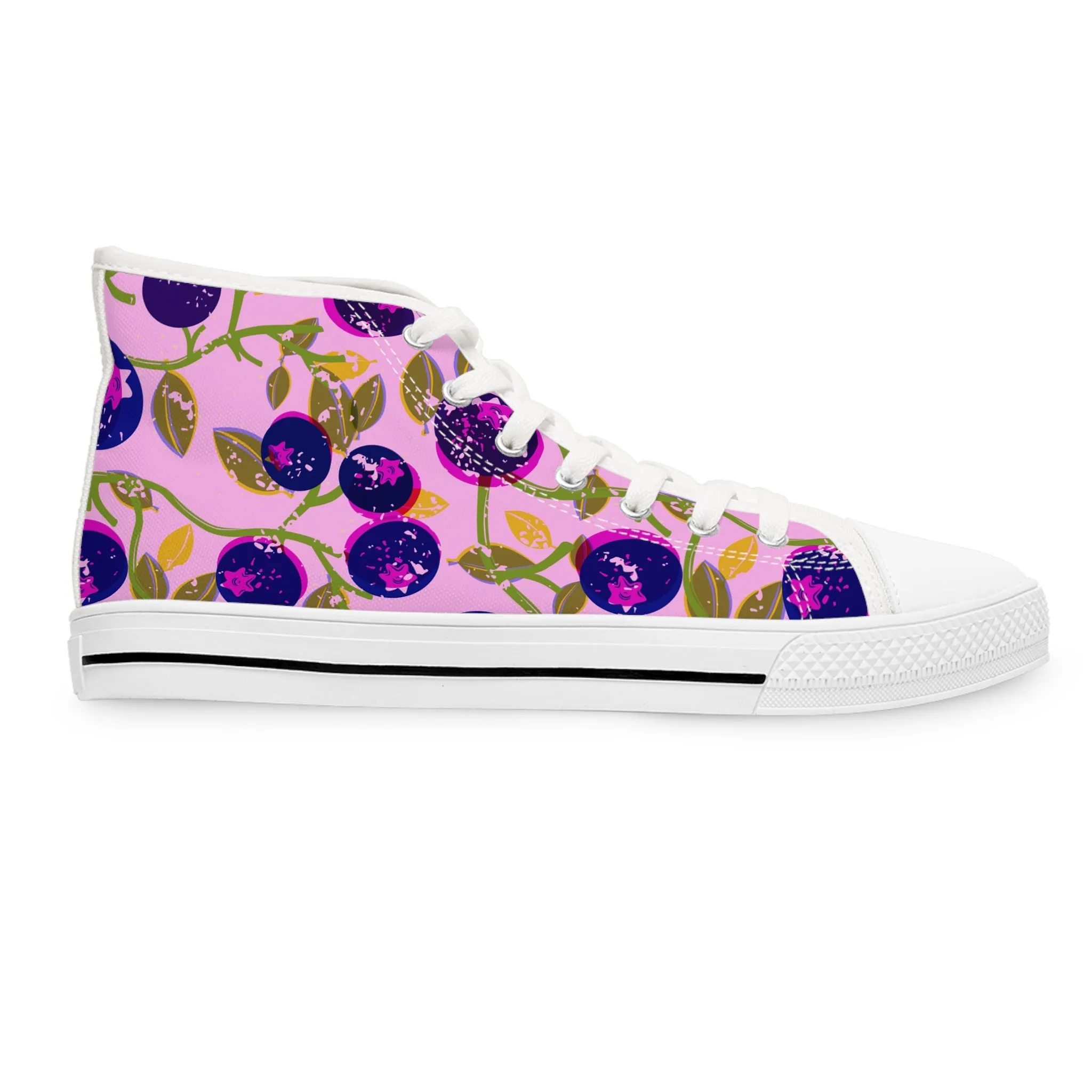 Blueberries and Leaves Women's High Top Sneakers