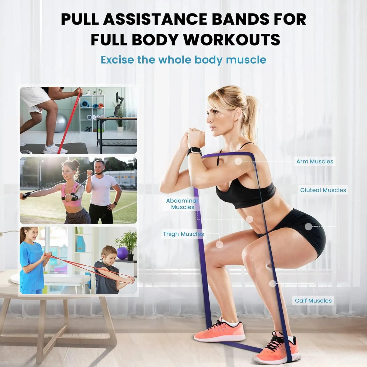 BOB AND BRAD Resistance Bands for Legs and Butt (Open Box)