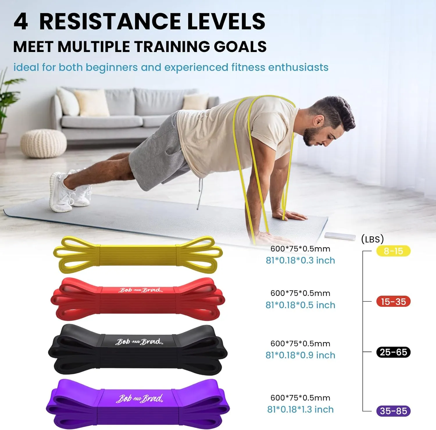 BOB AND BRAD Resistance Bands for Legs and Butt (Open Box)