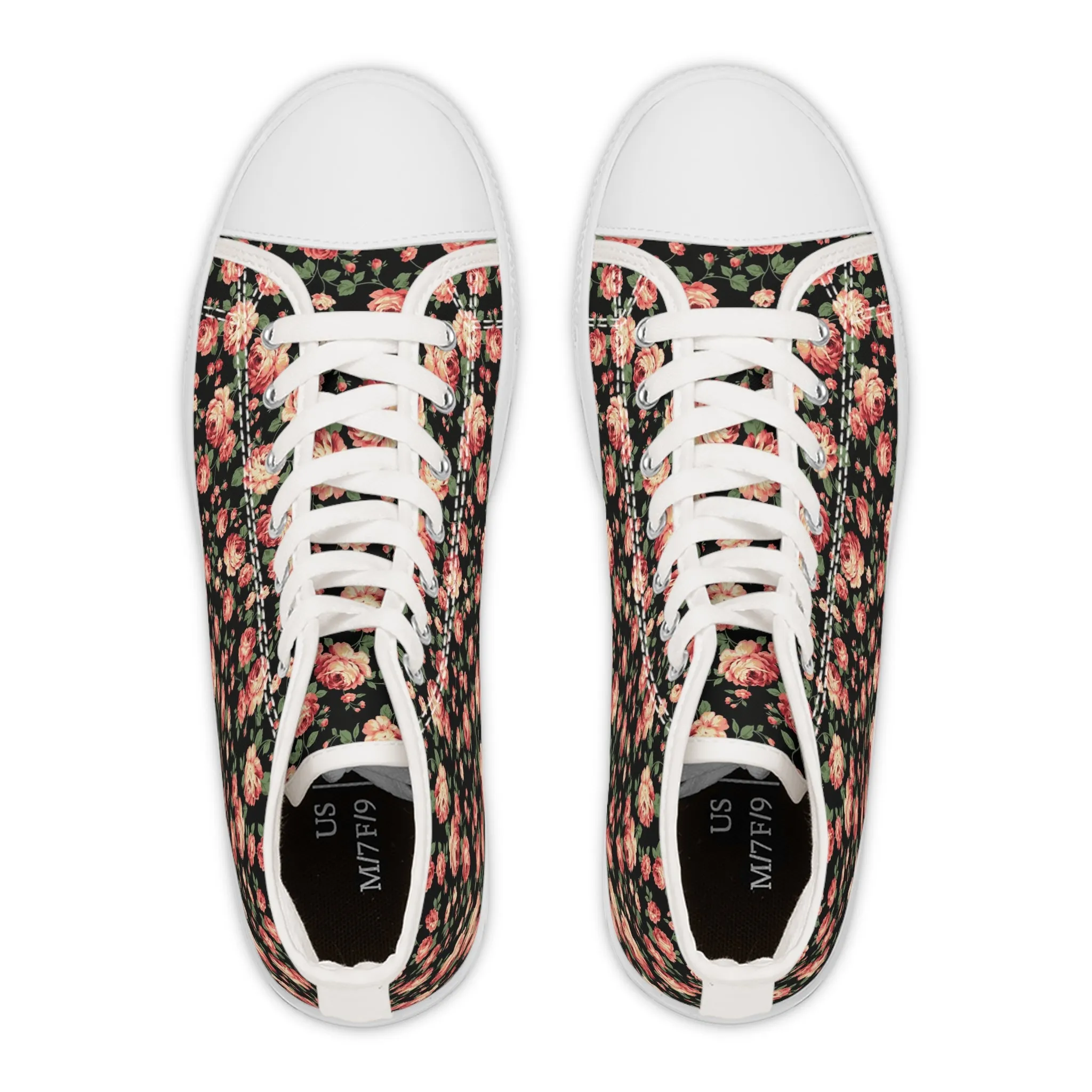 Bouquet of Red Roses Women's High Top Sneakers