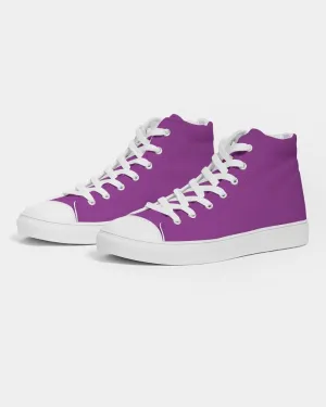 Bright Purple Women's High-top Canvas Sneakers | Women's | Bright Pure Purple | C50M100Y0K0