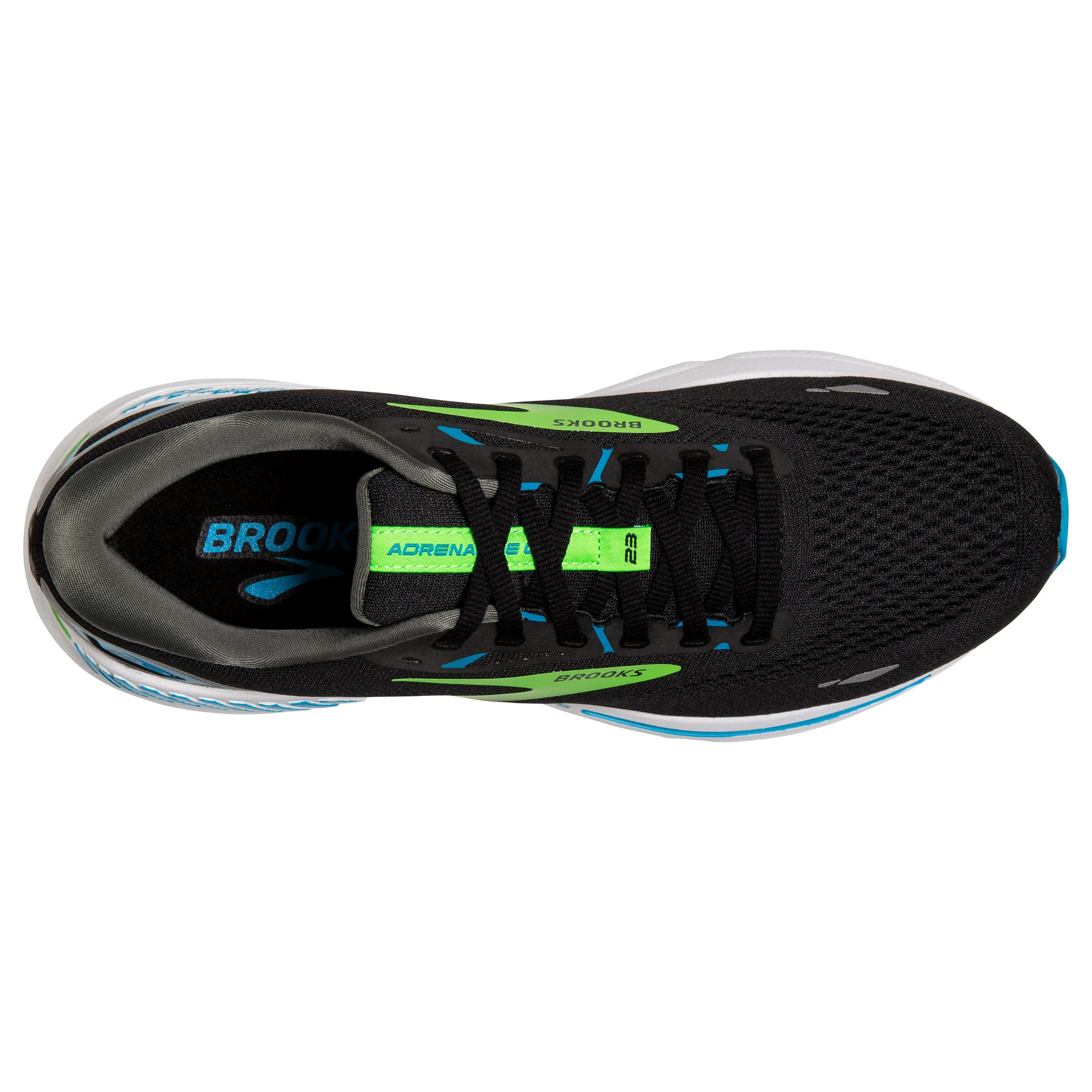 Brooks Mens Trainer Adrenaline GTS 23 Black/Hawaiian Ocean/Green