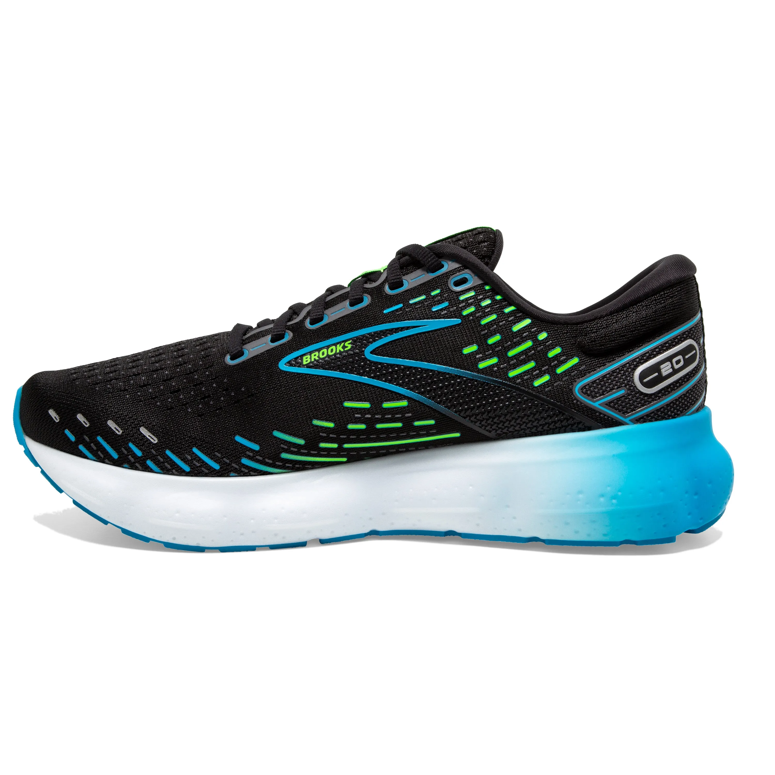 Brooks Mens Trainer Glycerin 20 Black/Hawaiian Ocean/Green