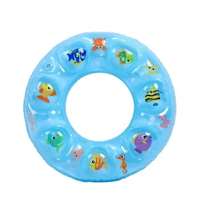 Cartoon Pattern Double Airbag Thickened Inflatable Swimming Ring Crystal Swimming Ring, Size:90 cm(Blue)