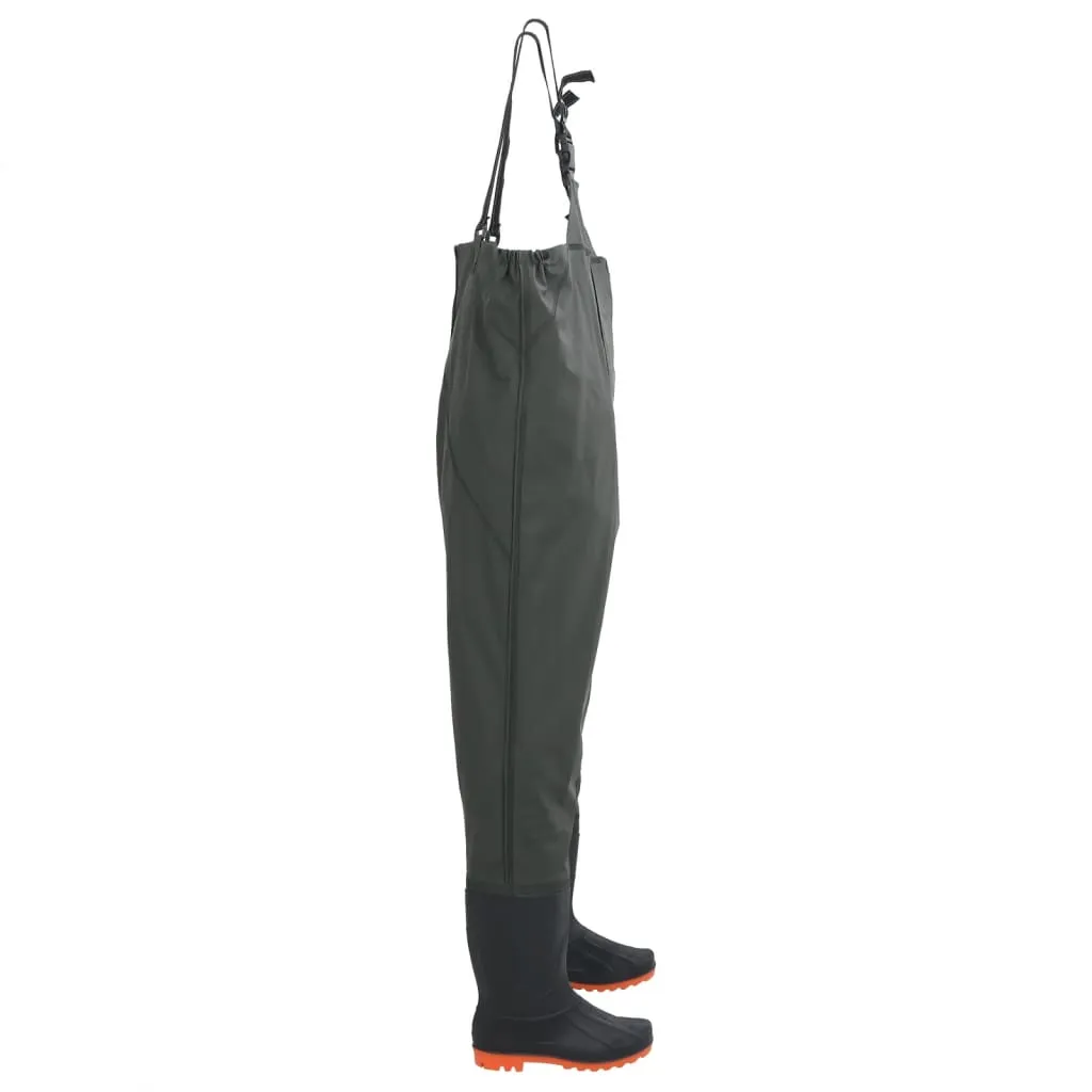 Chest Waders with Boots Dark Green Size 39