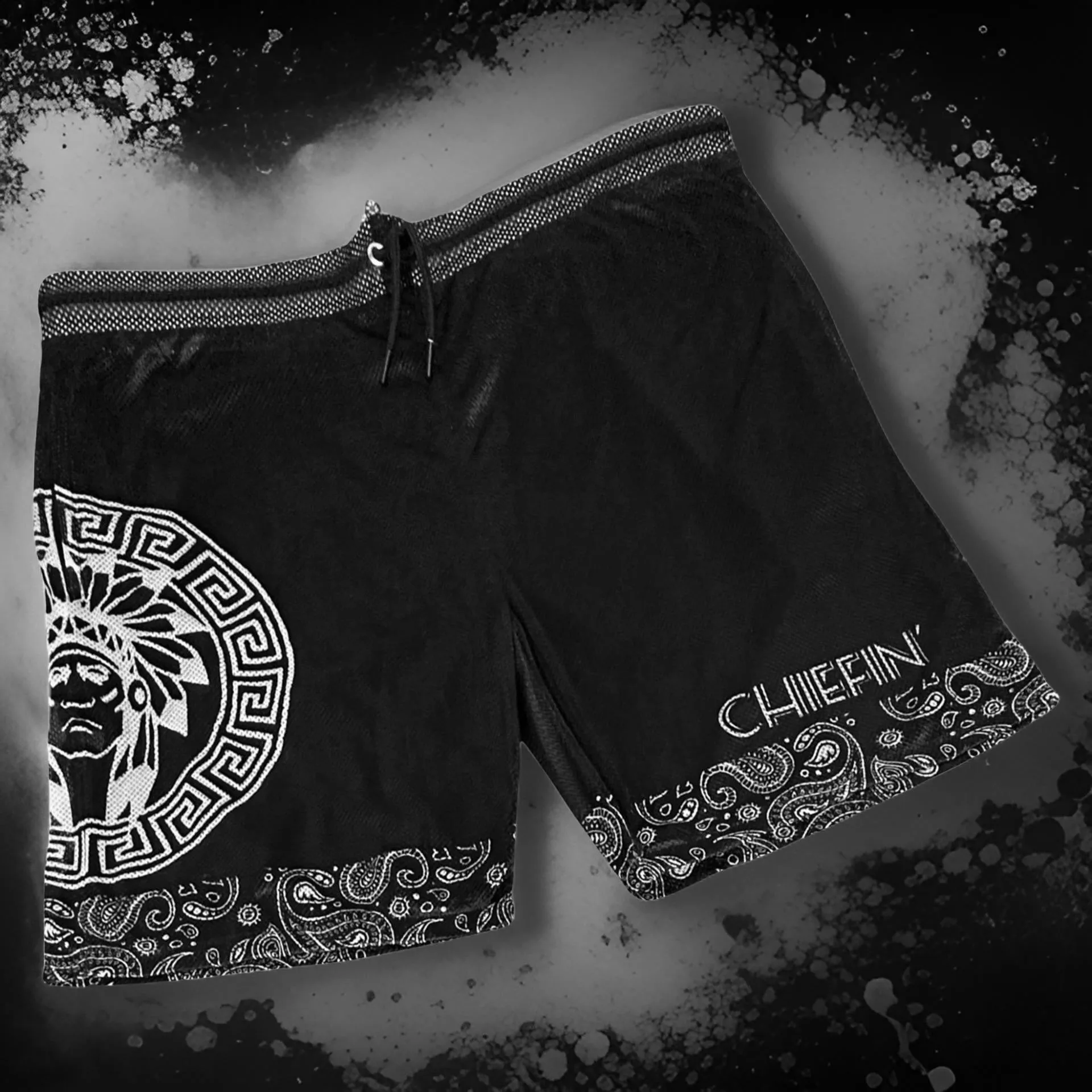 *CHIEFIN’* REVERSIBLE MESH BASKETBALL SHORTS (BIG WAIST SIZES)