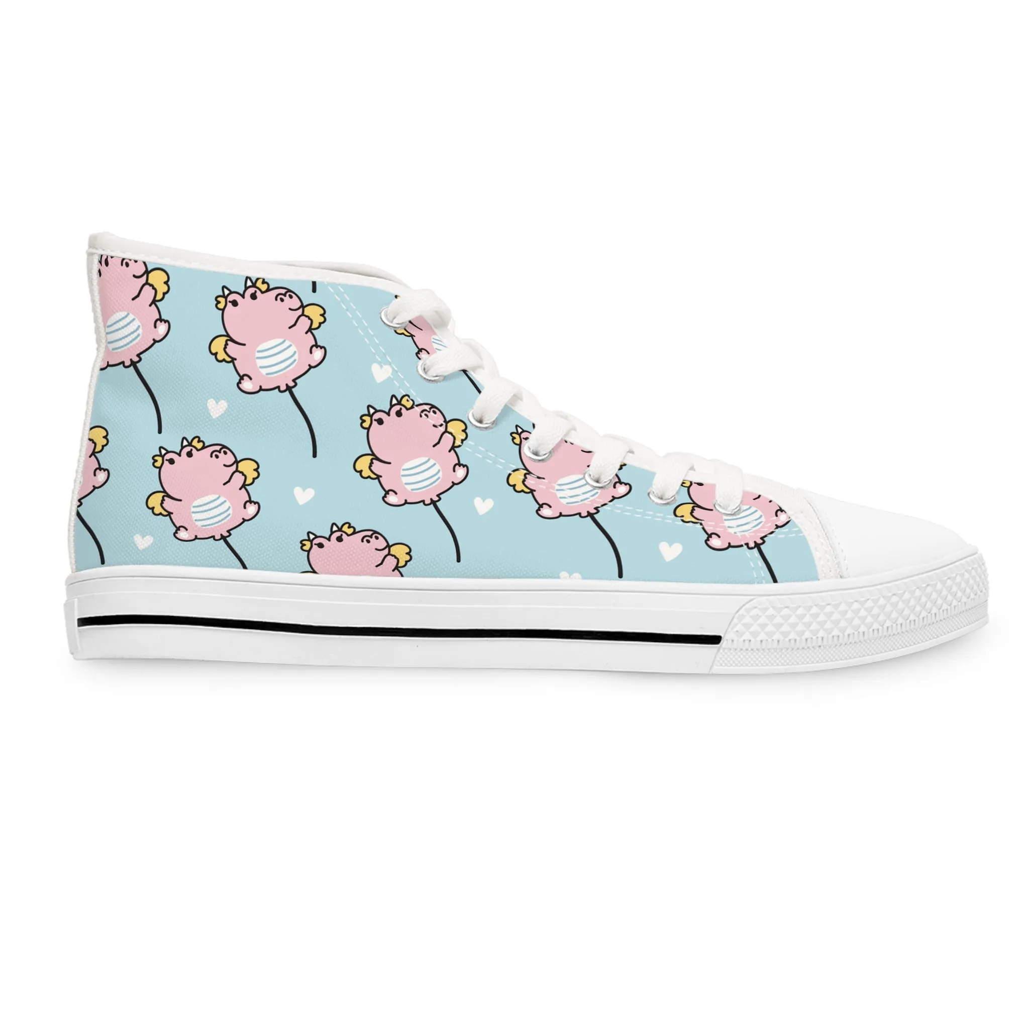 Chubby Pink Dragon Women's High Top Sneakers