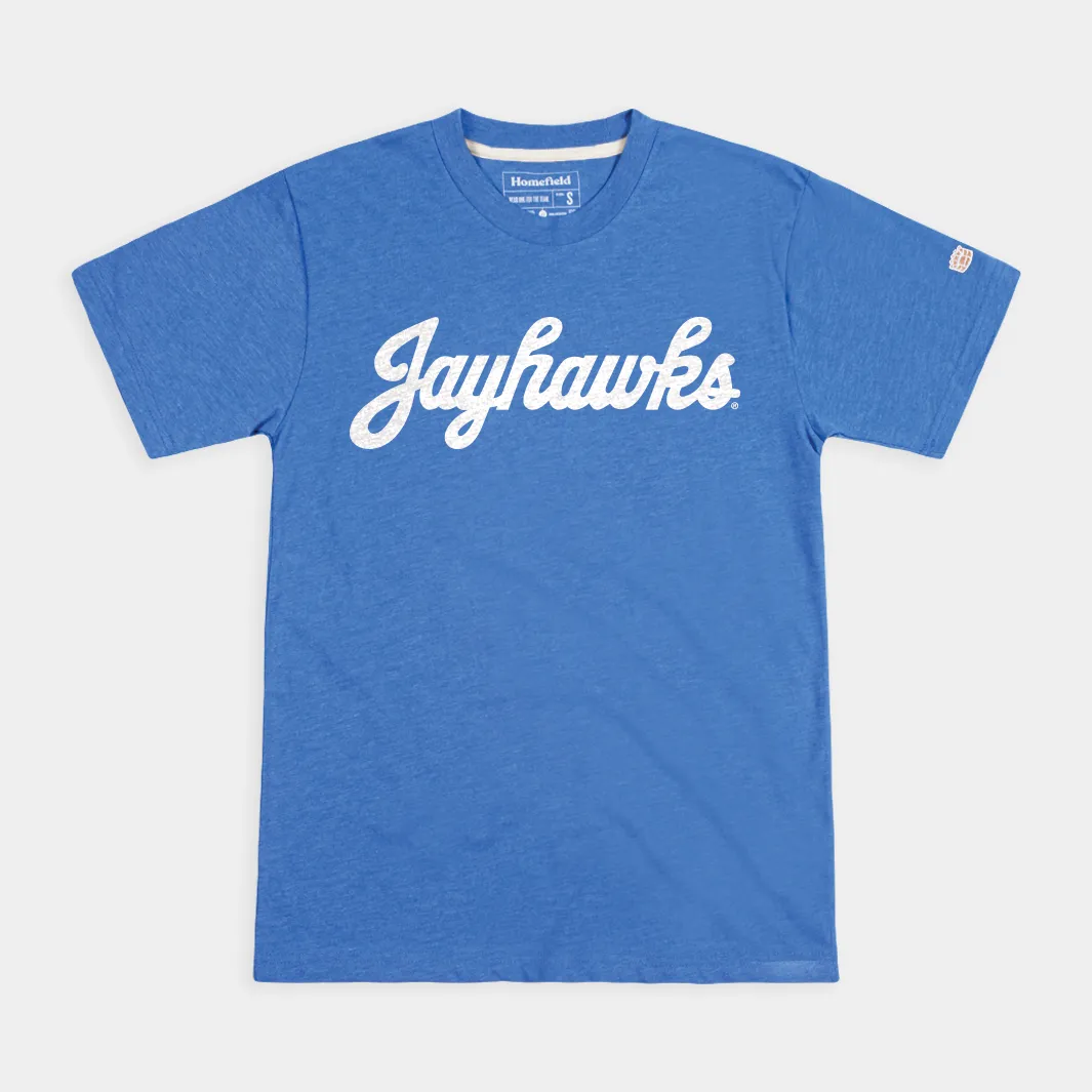 Classic Kansas Jayhawks Baseball Script Tee