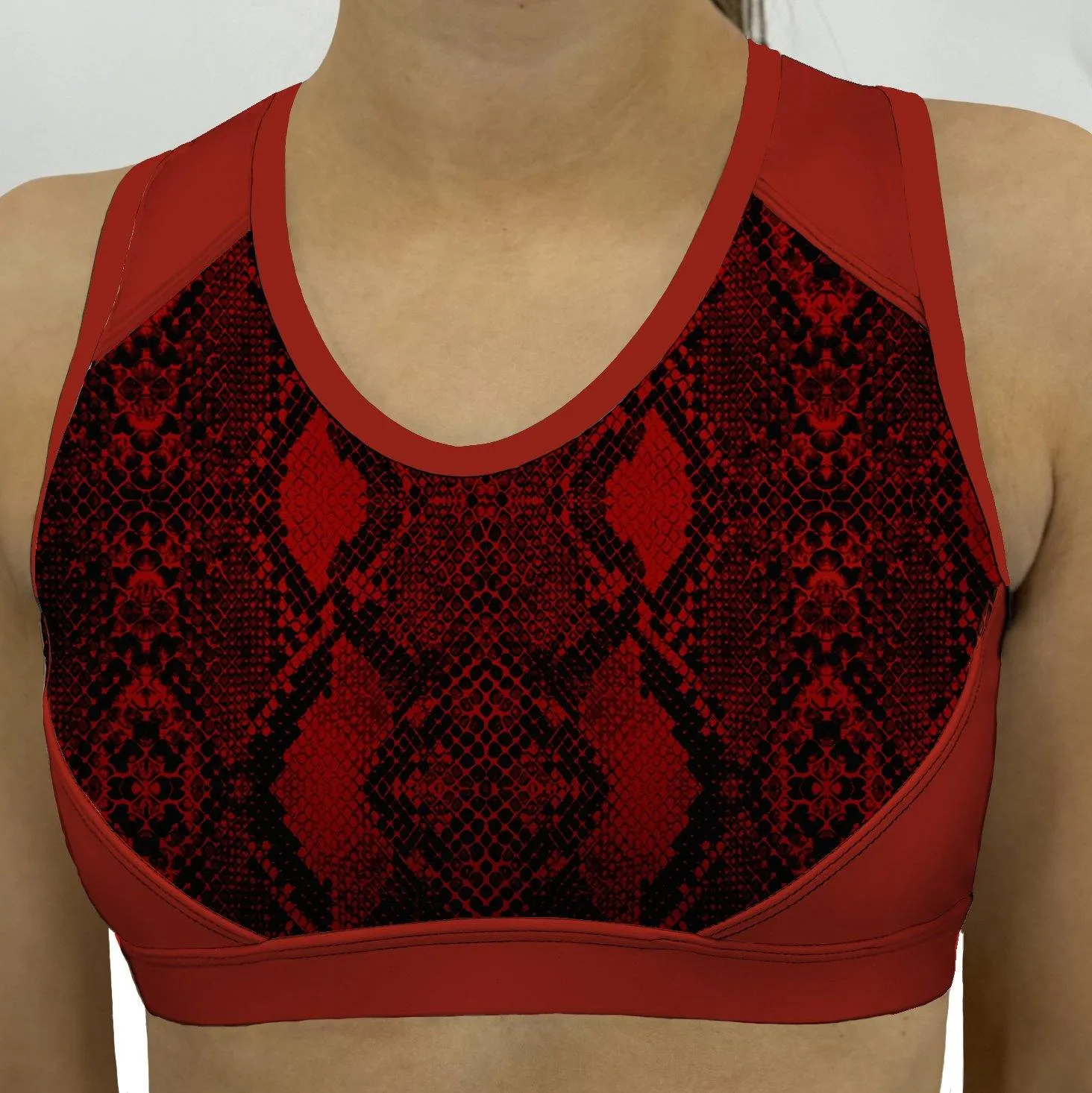 Colored Snake Rose Sports Bra