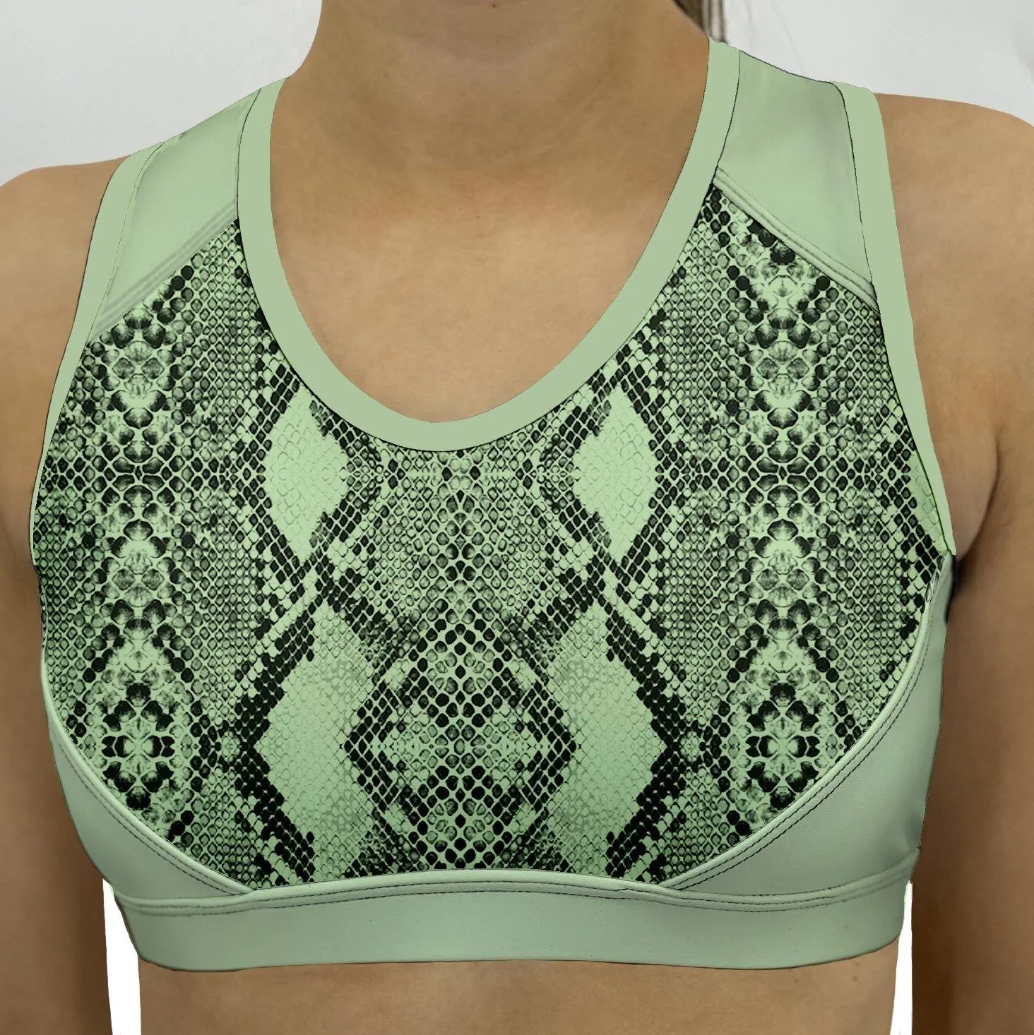 Colored Snake Rose Sports Bra