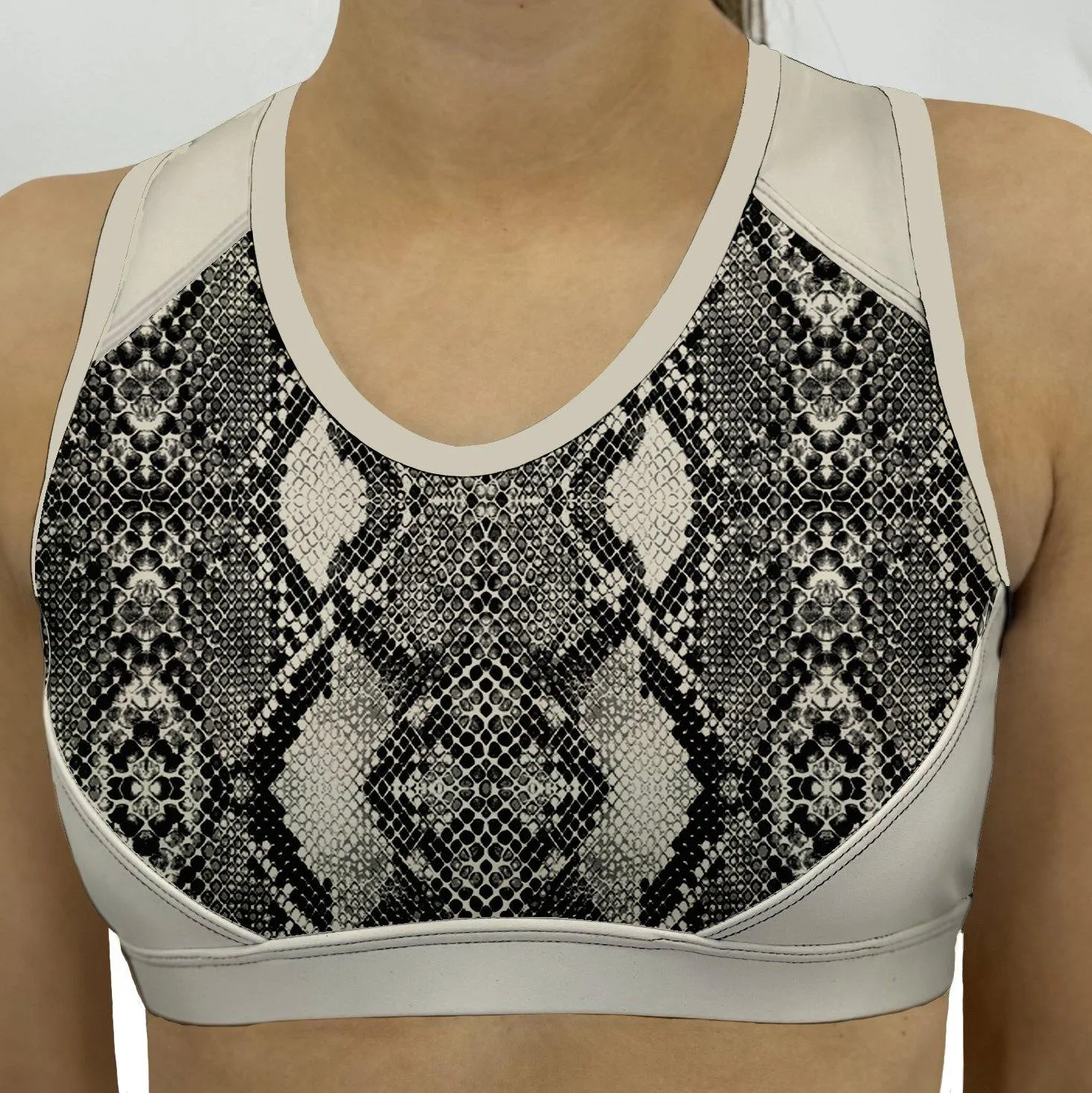 Colored Snake Rose Sports Bra