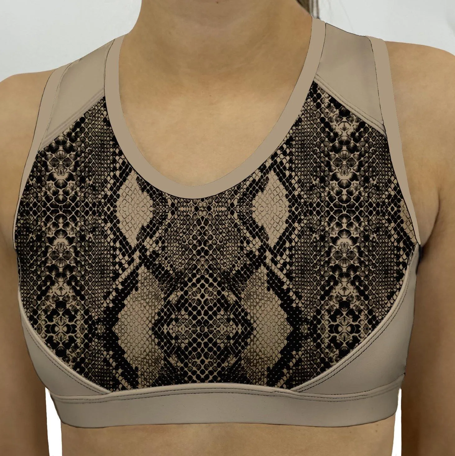 Colored Snake Rose Sports Bra