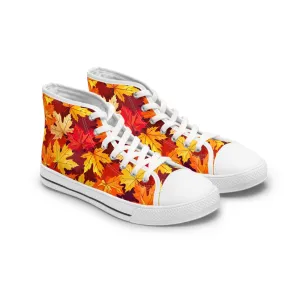 Colorful Autumn Leaves Women's High Top Sneakers