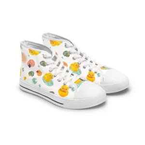 Colorful Rubber Duck Women's High Top Sneakers