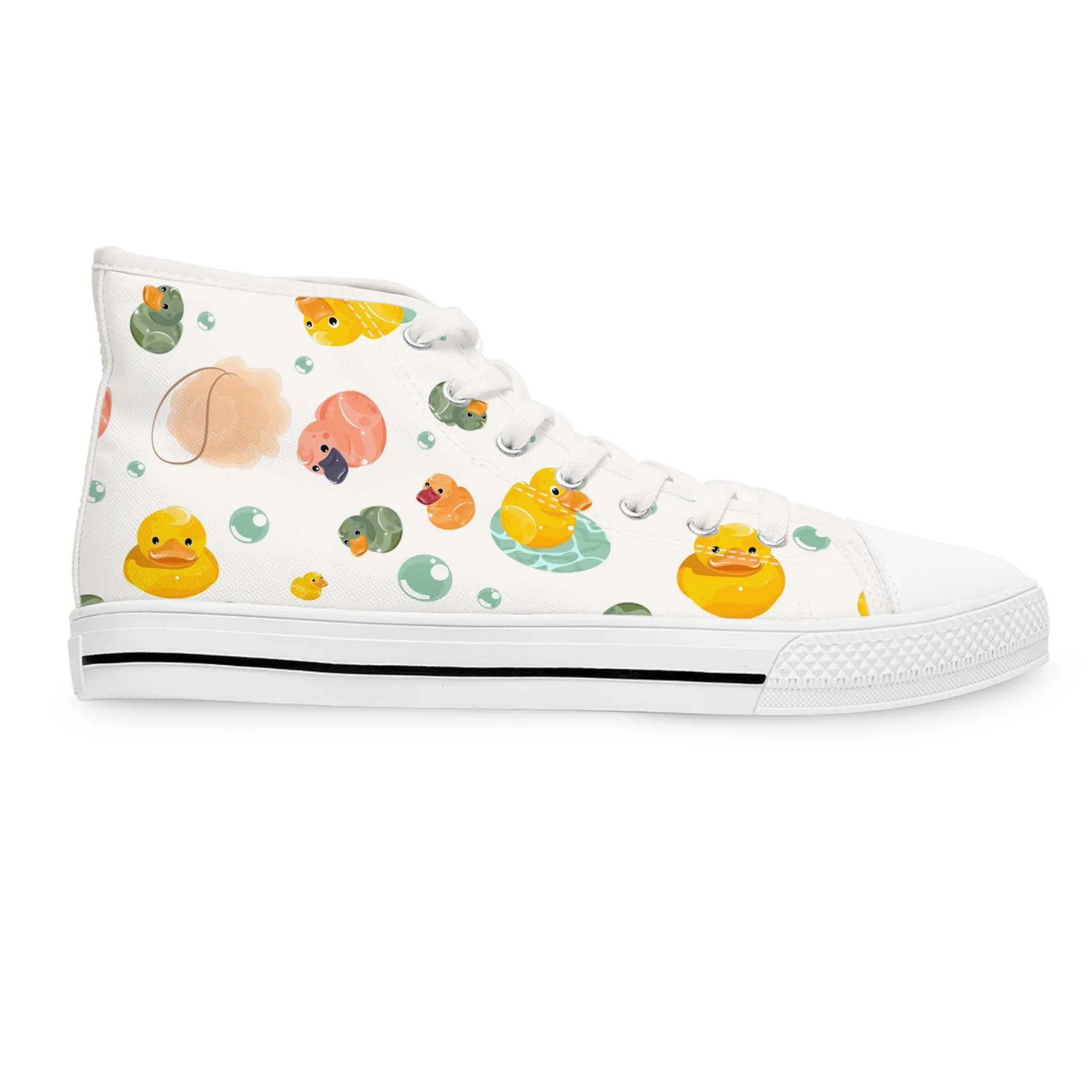 Colorful Rubber Duck Women's High Top Sneakers