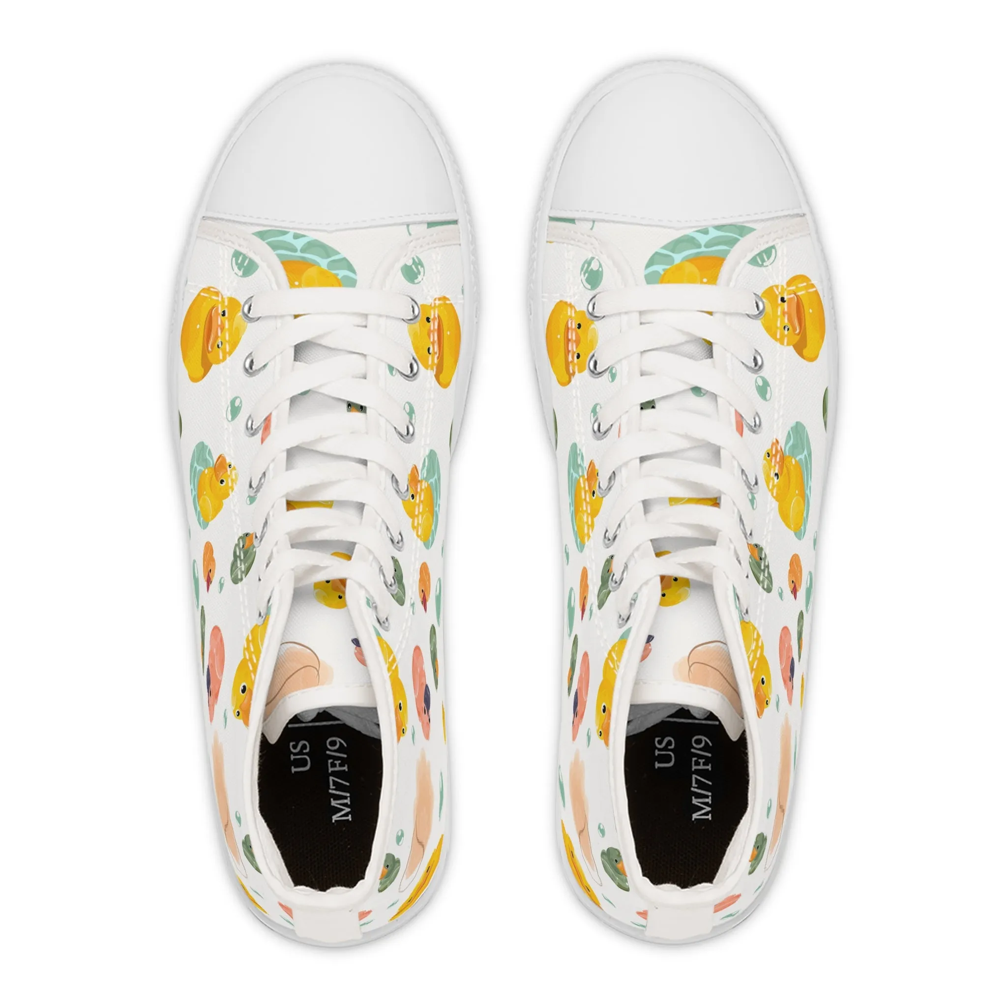 Colorful Rubber Duck Women's High Top Sneakers