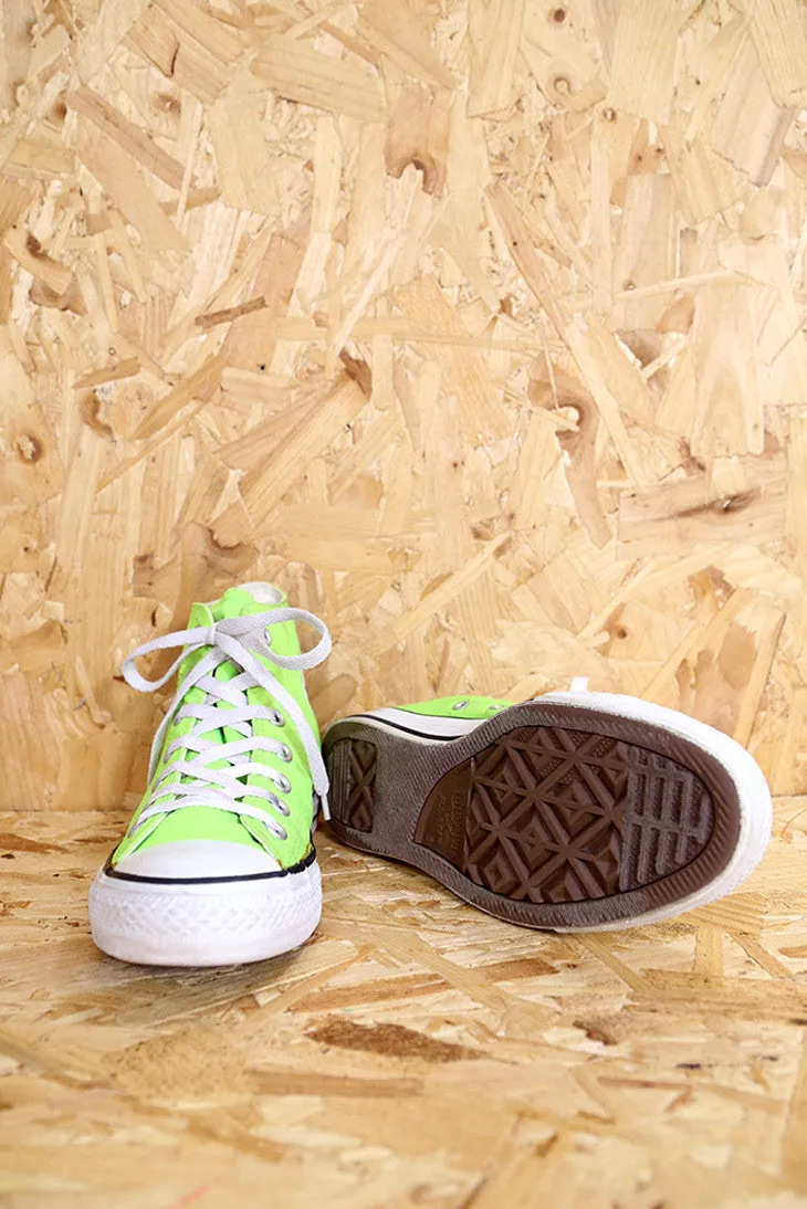 Converse Lime Green Hi-Top All Stars