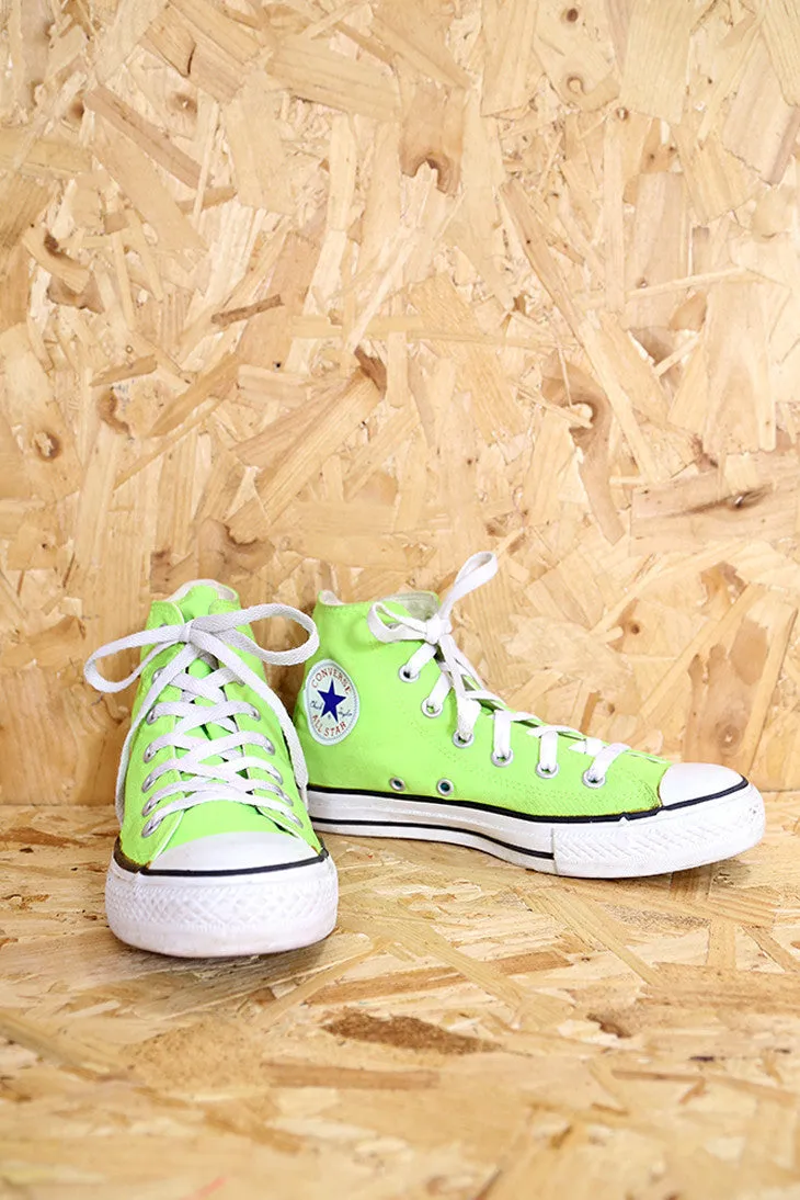 Converse Lime Green Hi-Top All Stars