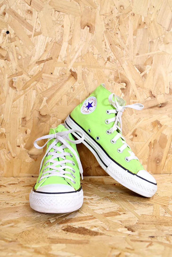 Converse Lime Green Hi-Top All Stars