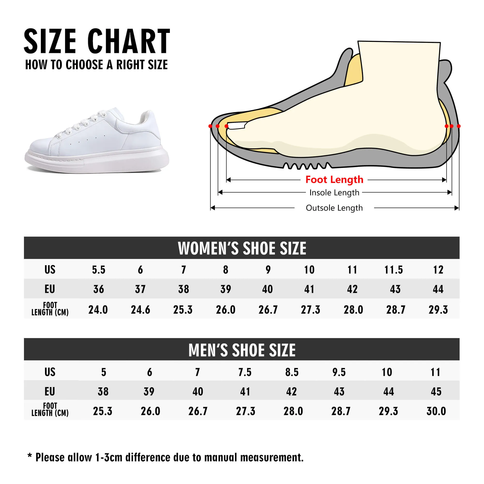 Create Your Own - Platform Low Top Shoes - White