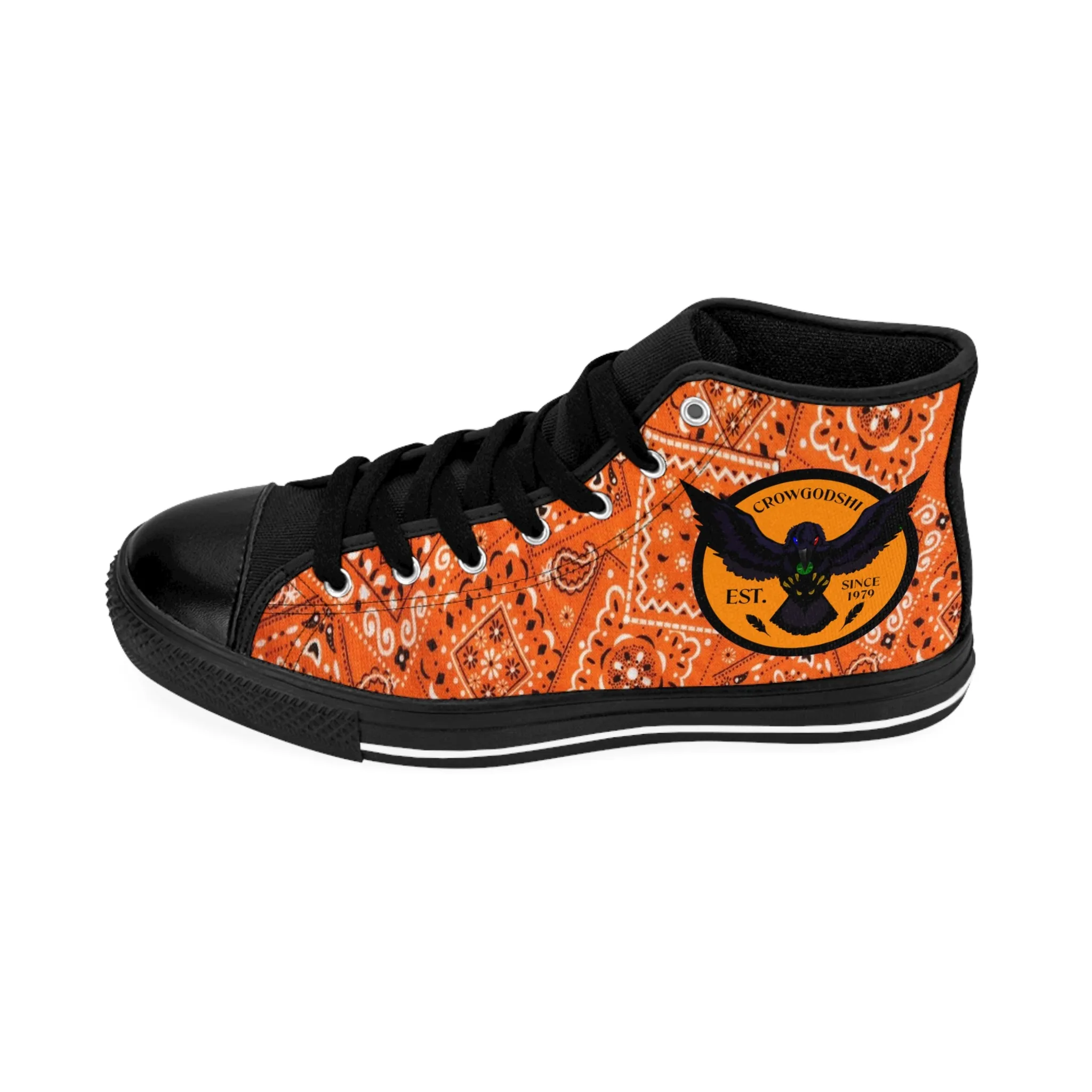 Crowgodshi Men's Orange Colors High-Tops